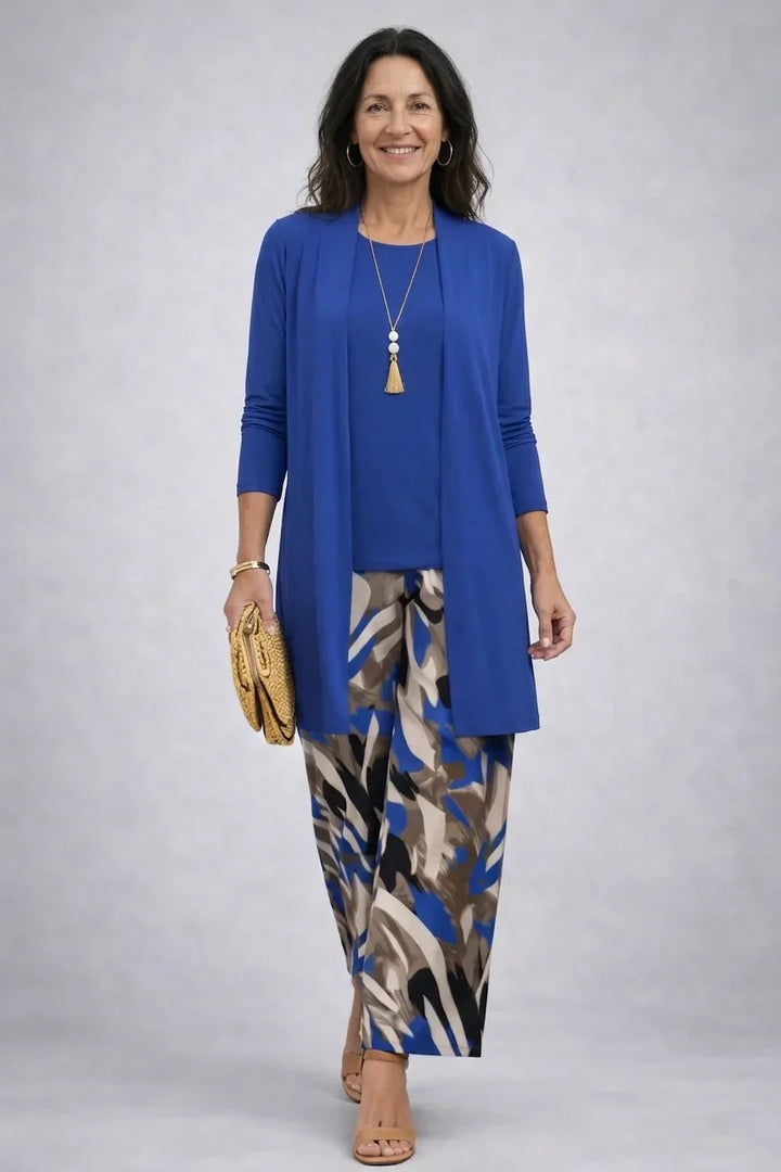 Solène | Ensemble trois pièces bleu cobalt