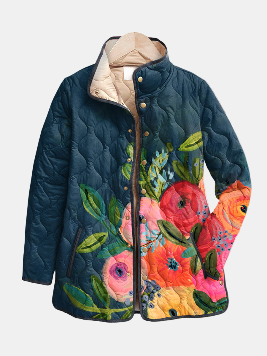 Ariane | Manteau matelassé à imprimé floral vintage