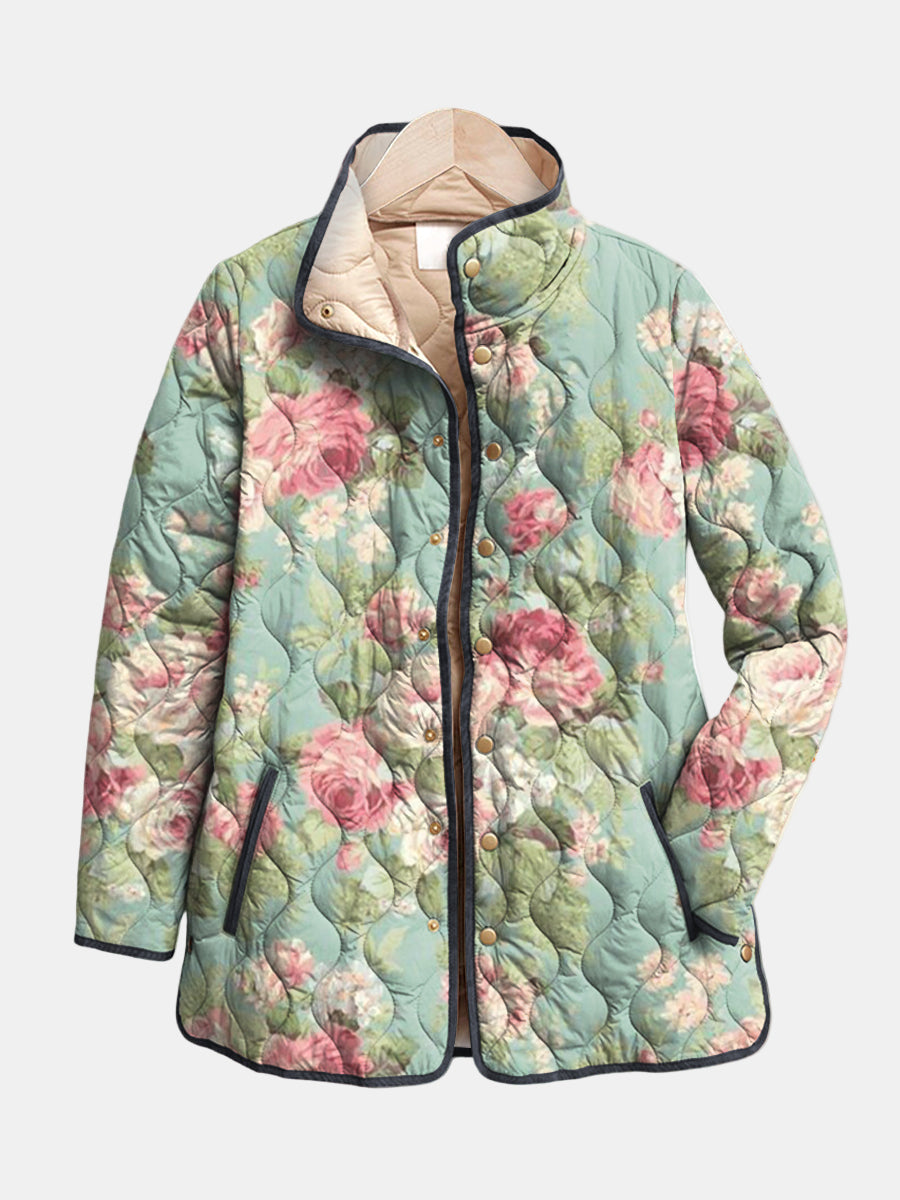 Flore | Manteau matelassé à imprimé floral rétro