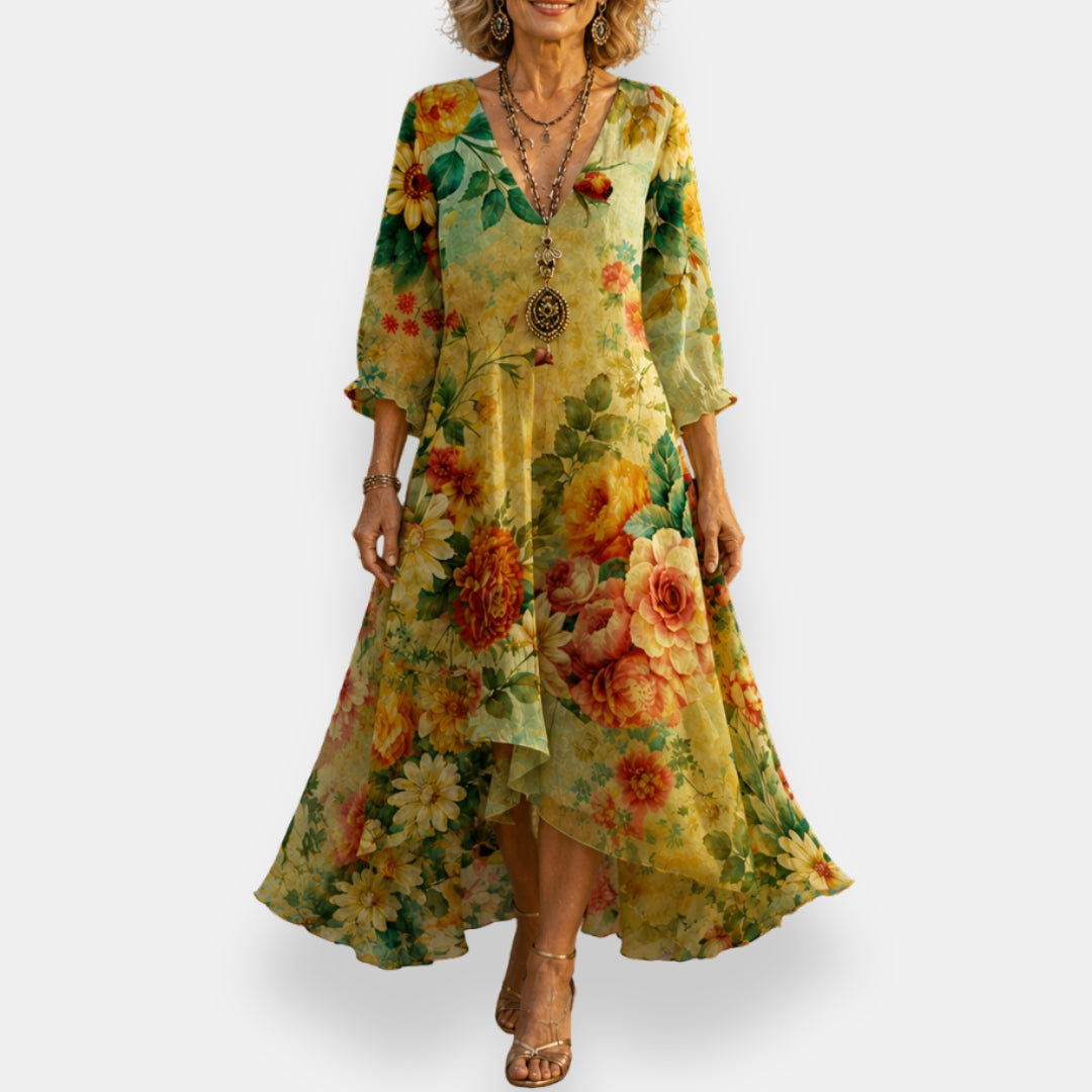 Urvinelle | Robe fleurie fluide col en V