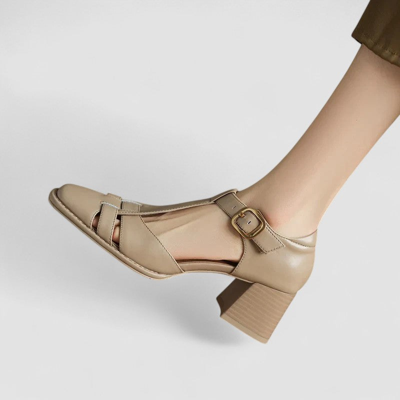 Elyxiana | Talons bloc T-strap orthopédiques