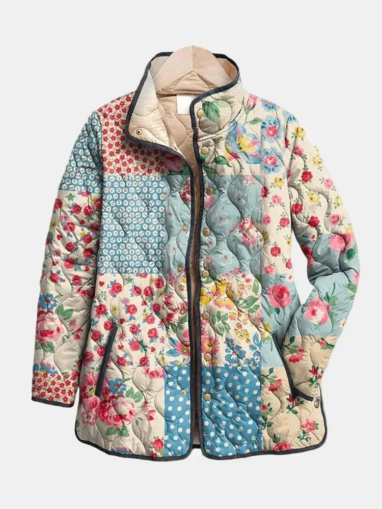 Émeline | Charmant manteau matelassé à imprimé floral