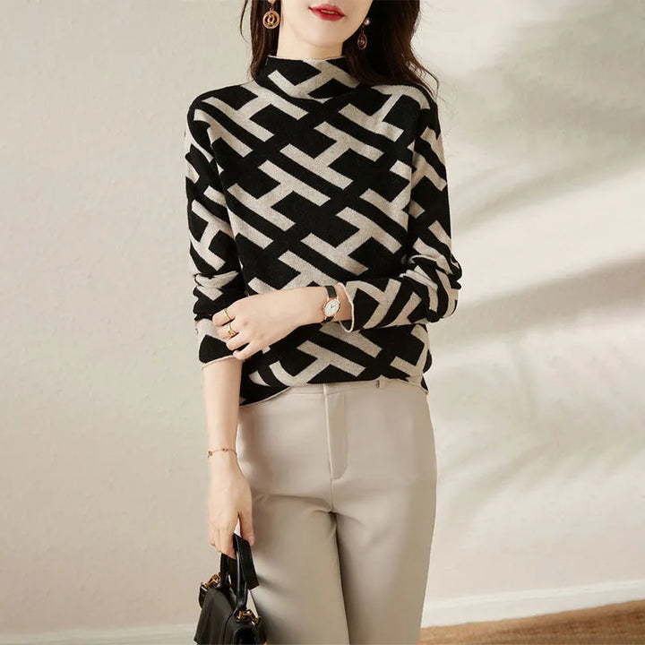 Lily - Pull Élégant, Géométrique et Confortable