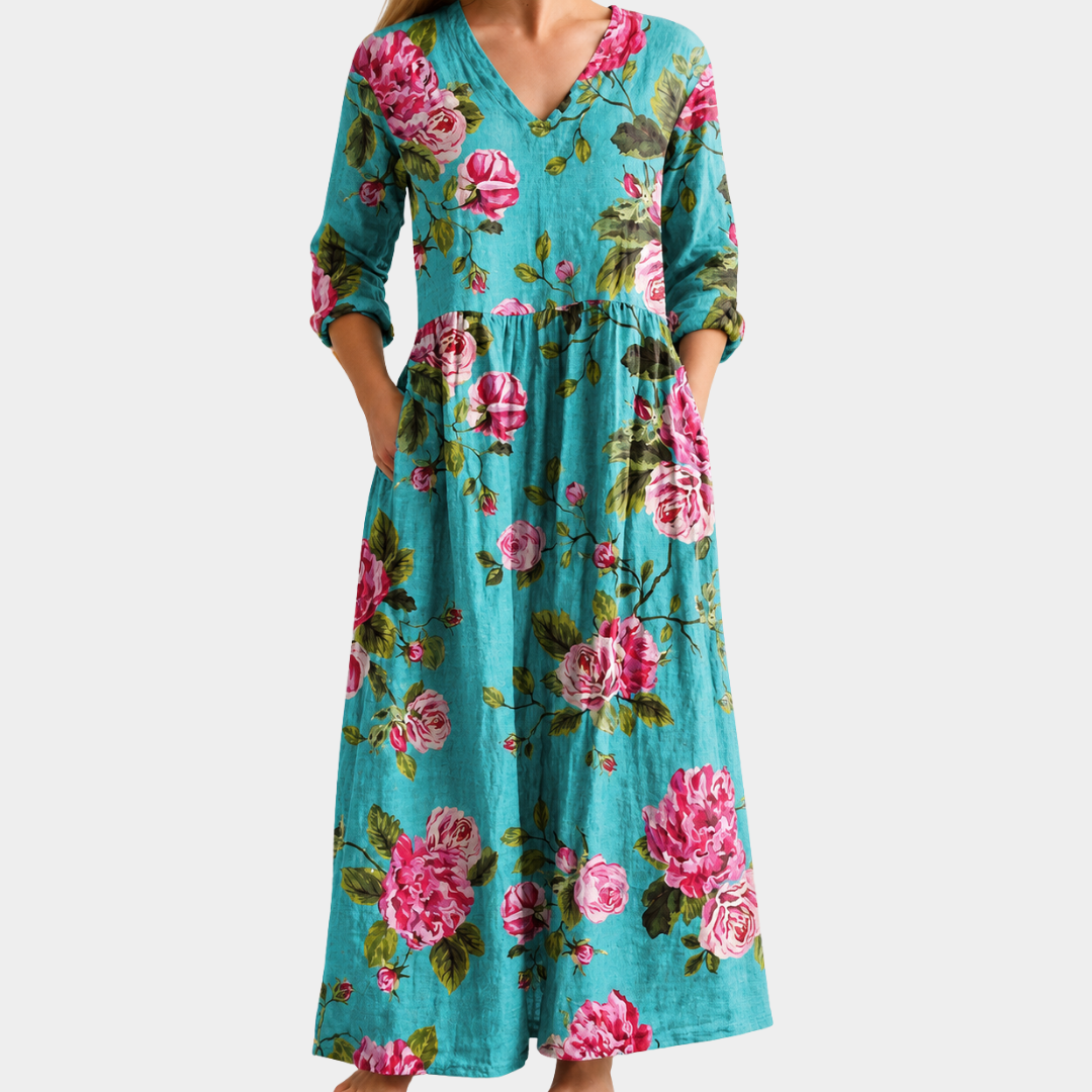 Rosalind | Tropical Rose Dress