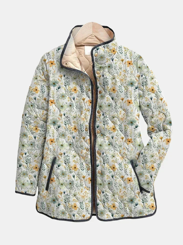 Coline | Ravissant manteau matelassé à imprimé floral