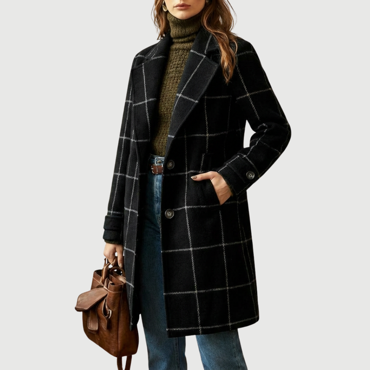 Fiona – Manteau à Carreaux Classique