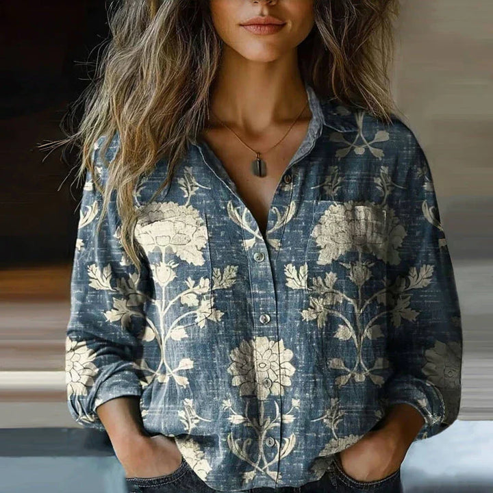 Nanna | Blouse à Imprimé Floral Rétro