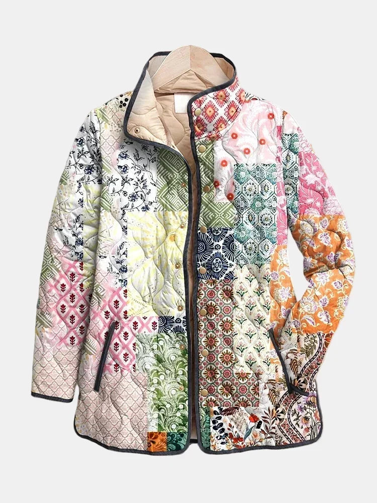 Bérengère | Manteau matelassé décontracté à imprimé floral
