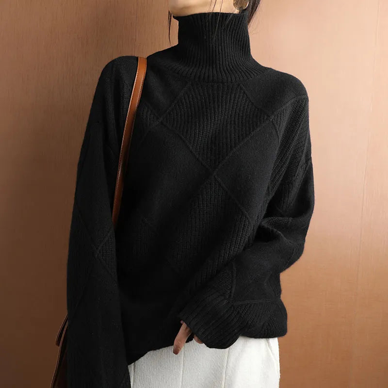 Zoe - Pull Col Roulé Doux et Confortable