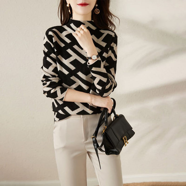 Lily - Pull Élégant, Géométrique et Confortable