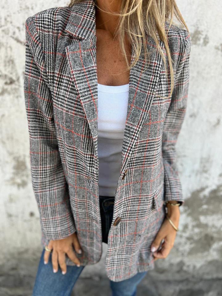 Eugénie | Blazer structuré à carreaux