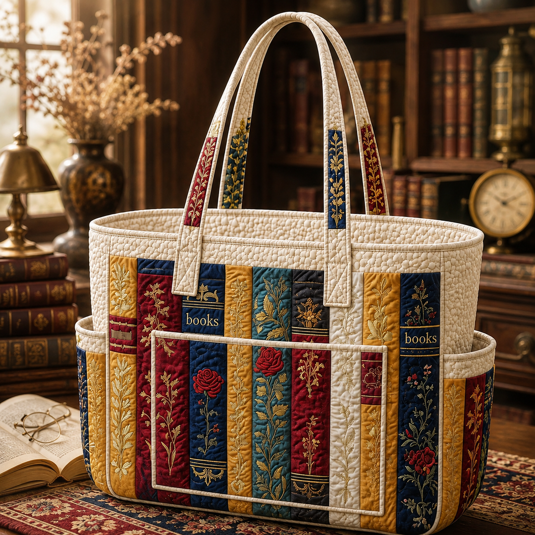 Clara | Sac cabas matelassé aux livres