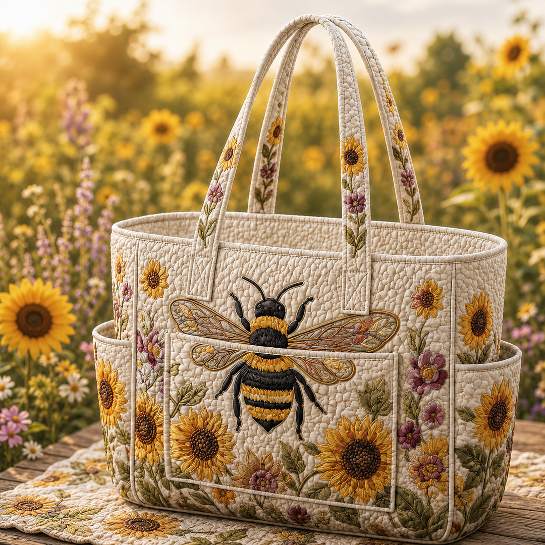 Béatrice | Sac cabas matelassé aux abeilles
