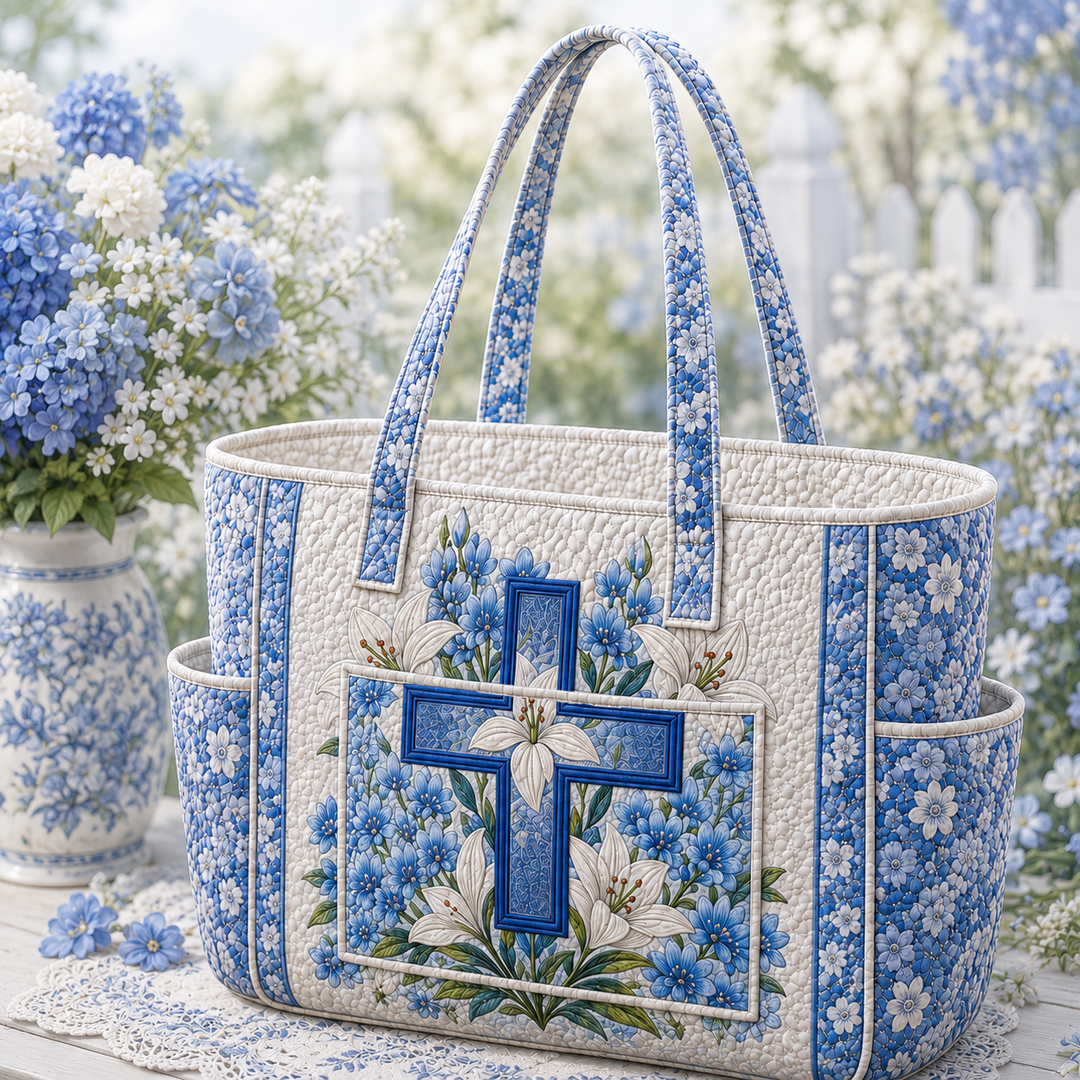 Marie | Sac cabas matelassé au motif chrétien