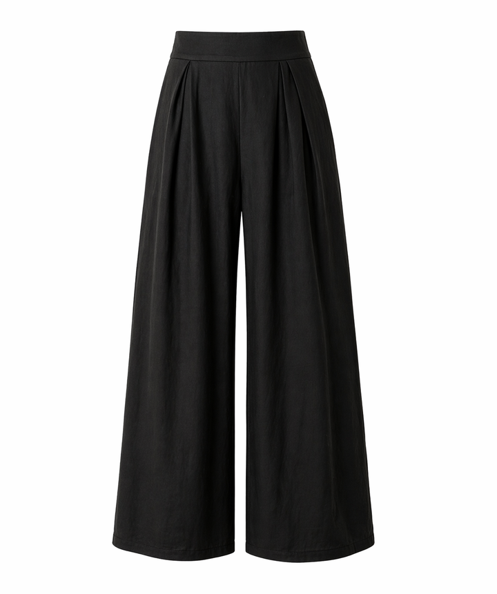 Valenya | Pantalons Palazzo Plissés Taille Haute
