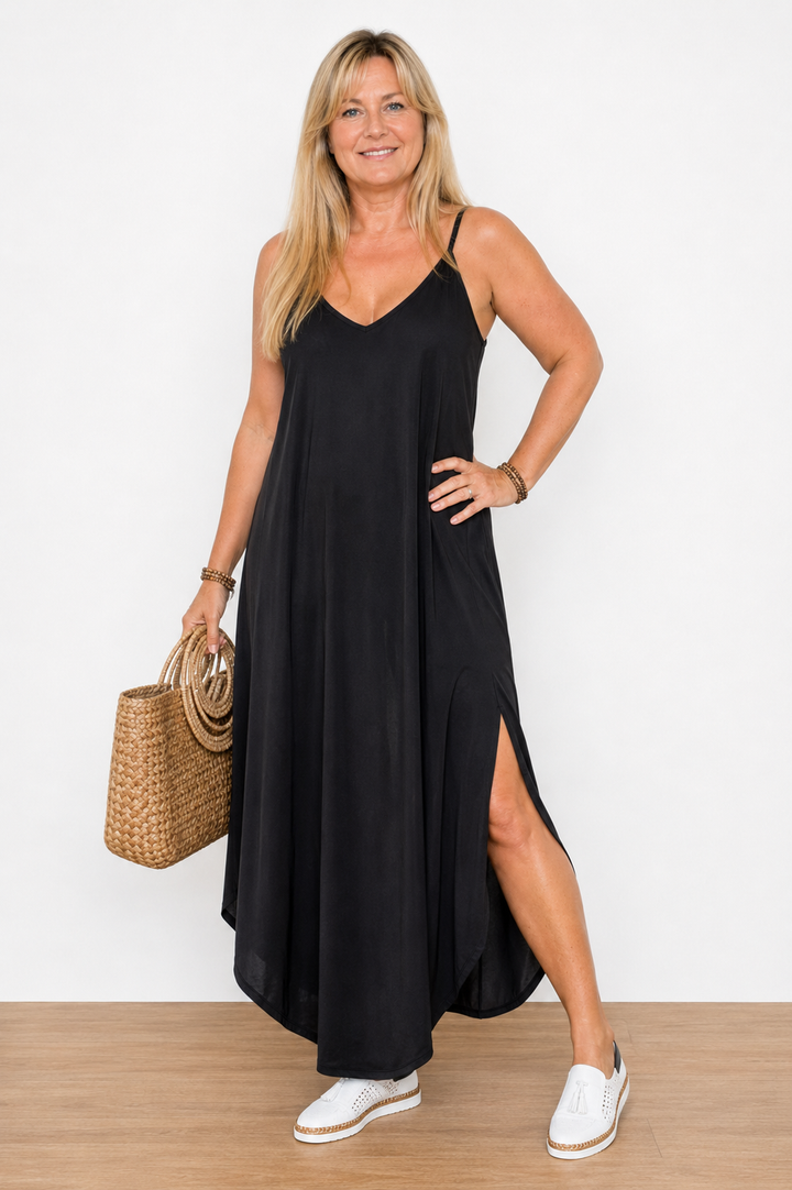 AMY | Robe Cami Aérée Avec Décolleté En V Et Bretelles Ajustables