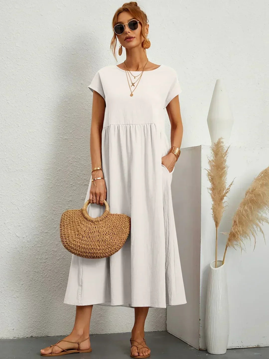 Gabriela | Robe midi fluide d&