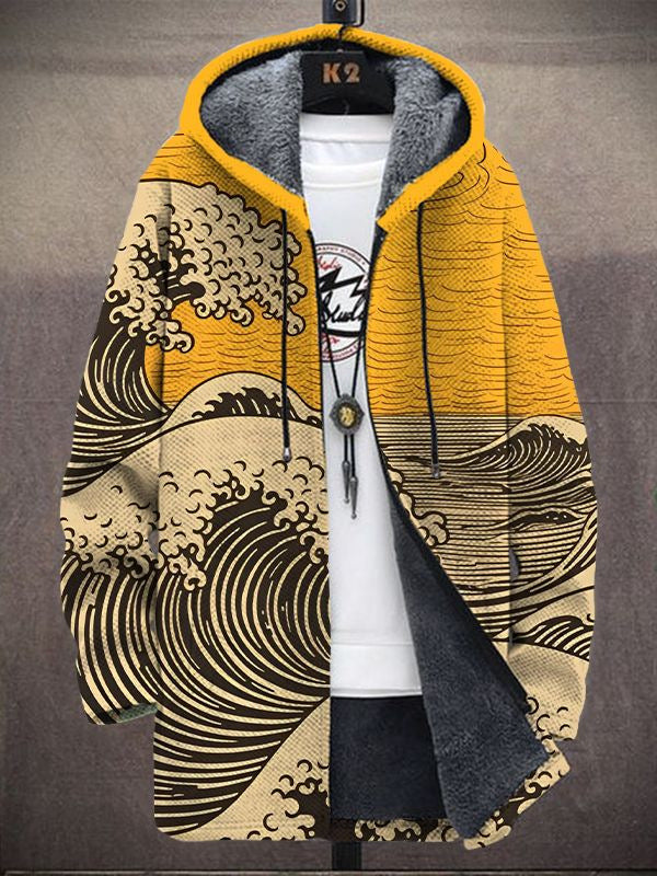 Margot | Cardigan à Imprimé Artistique avec Capuche