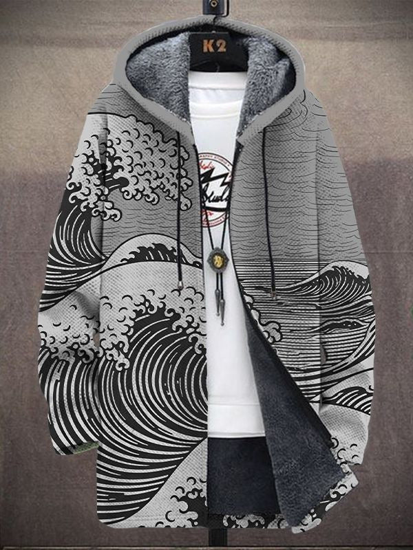 Margot | Cardigan à Imprimé Artistique avec Capuche