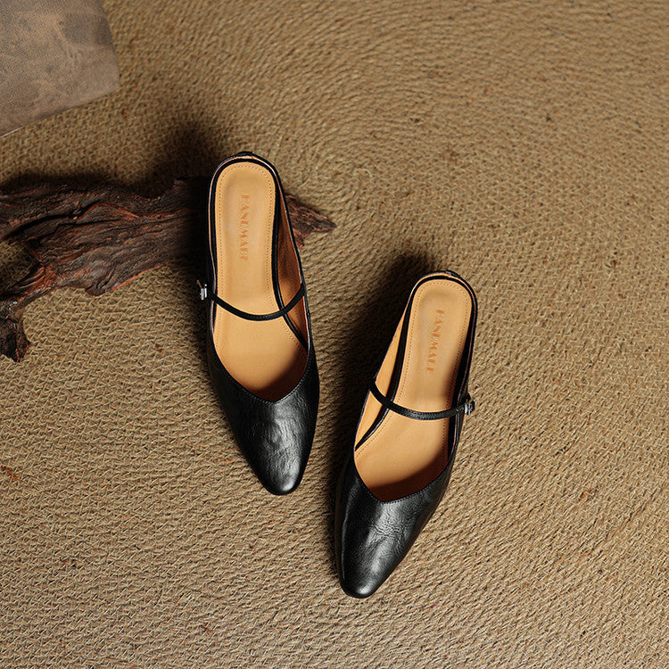 Thea | Mules en Cuir Véritable