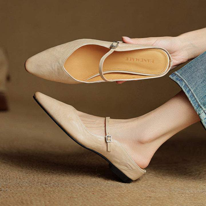 Thea | Mules en Cuir Véritable