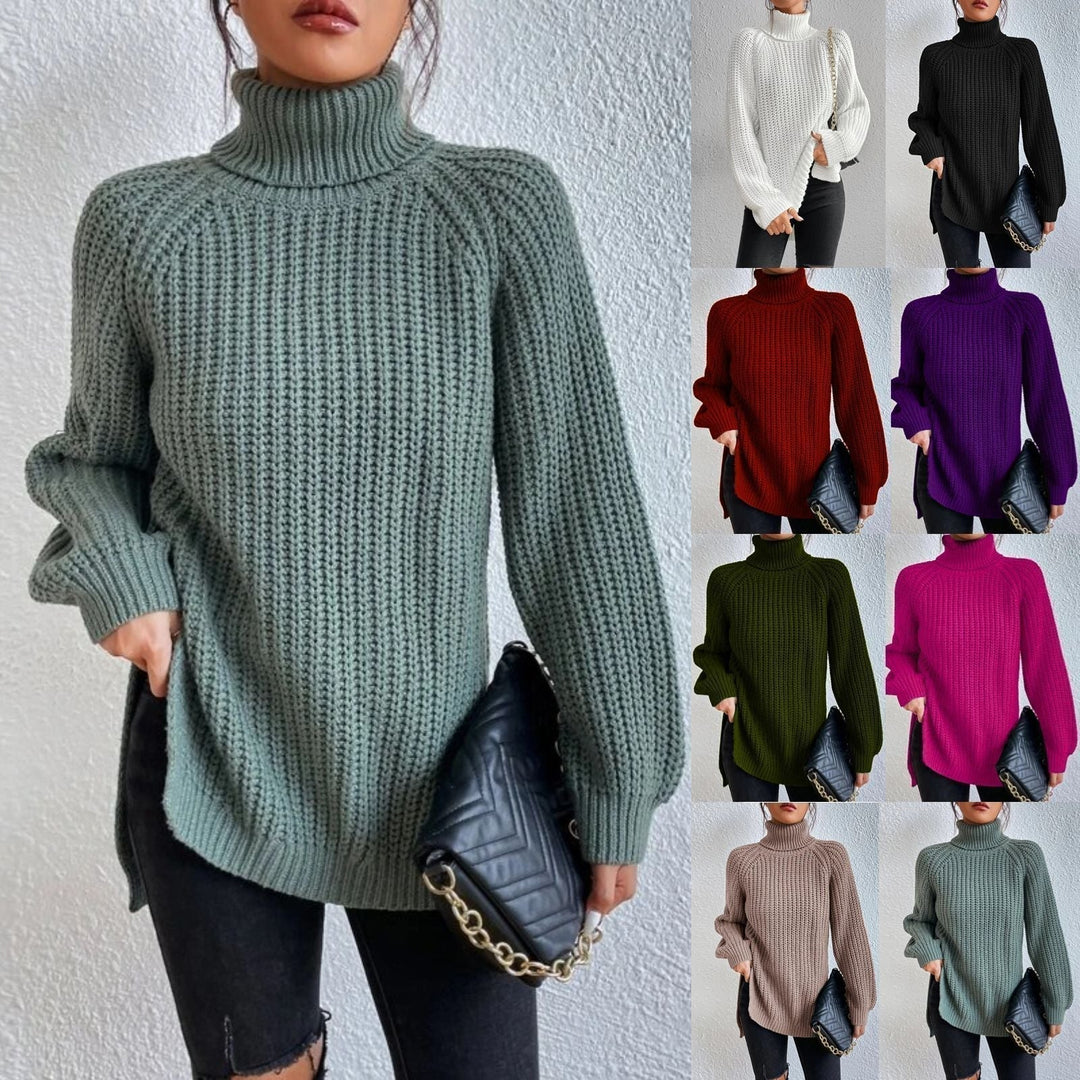 Mia - Pull Long Col Roulé Confortable