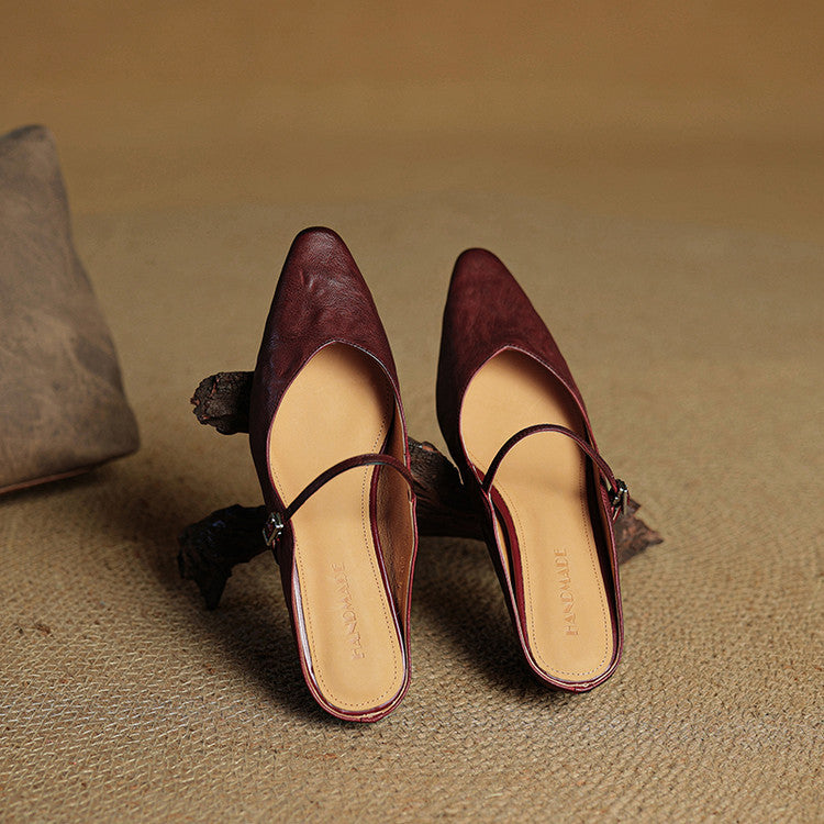 Thea | Mules en Cuir Véritable