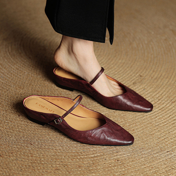 Thea | Mules en Cuir Véritable