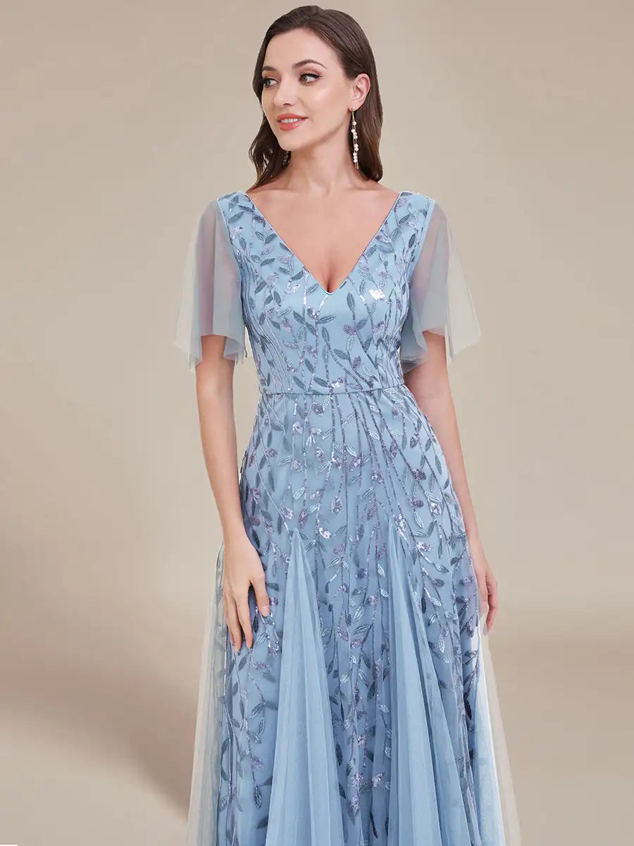 Skye | Robe de soirée en sequins à décolleté en V profond