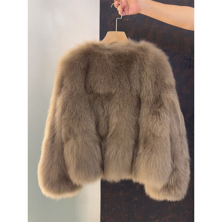 Angèle | Veste courte effet fourrure à boutons dorés