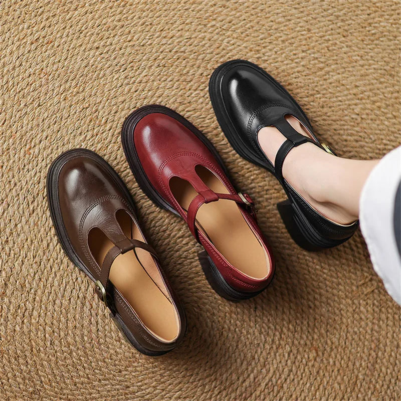 Elvana Chunky Pumps Mary Janes