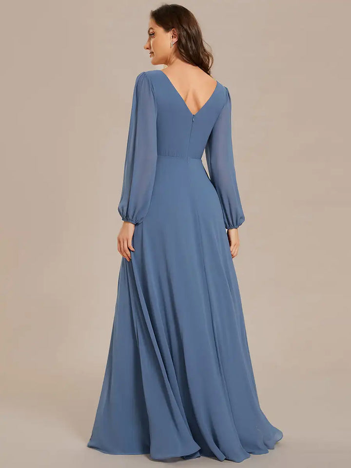 Vivienne | Robe de Soirée Longue à Manches Longues en Sequins