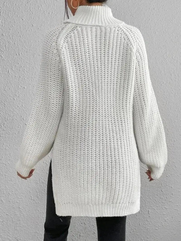 Mia - Pull Long Col Roulé Confortable
