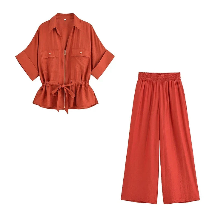 Whella | Ensemble de pantalons chics pour dames en 2 pièces