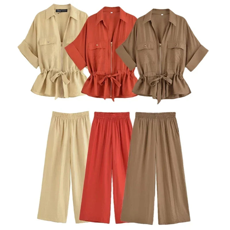 Whella | Ensemble de pantalons chics pour dames en 2 pièces