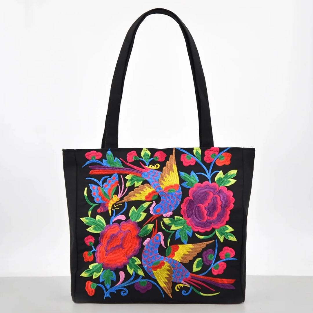Yanis | Sac cabas brodé à motif floral, pratique et spacieux
