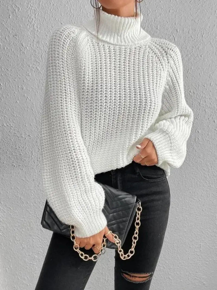 Mia - Pull Long Col Roulé Confortable