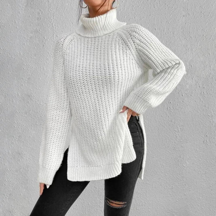 Mia - Pull Long Col Roulé Confortable
