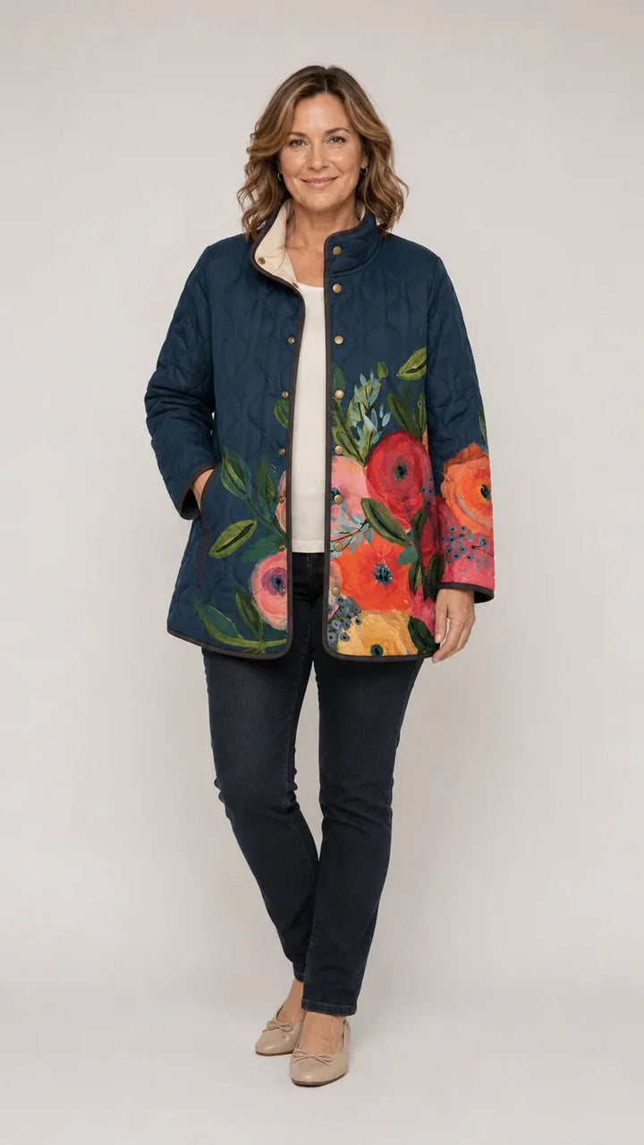 Ariane | Manteau matelassé à imprimé floral vintage
