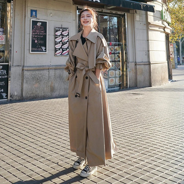 Apollonie | Trench long oversize croisé à ceinture