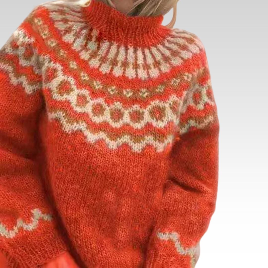 Ayméline | Pull col montant à empiècement rétro