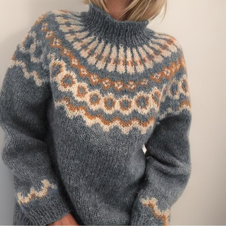 Ayméline | Pull col montant à empiècement rétro
