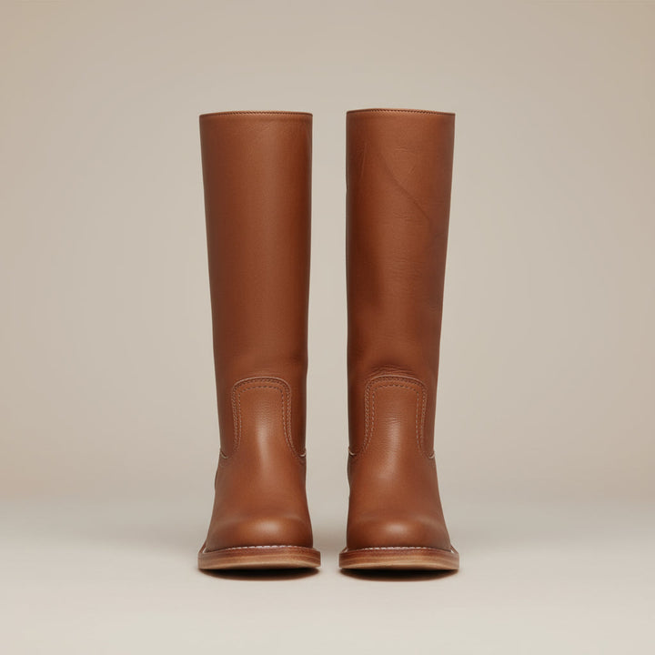 Chimène | Bottes lisses à tige droite et talon bloc