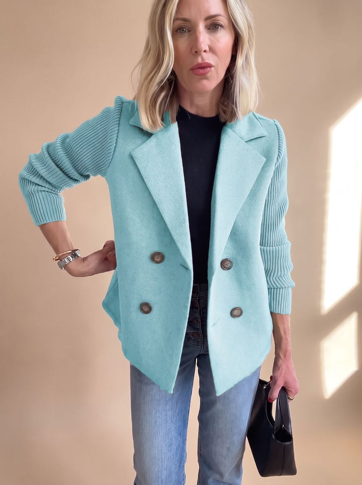 Clarence | Blazer croisé à manches en maille côtelée