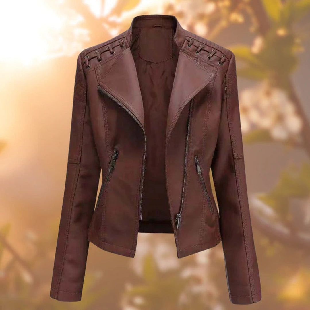 Claudette | Blouson style motard à laçages