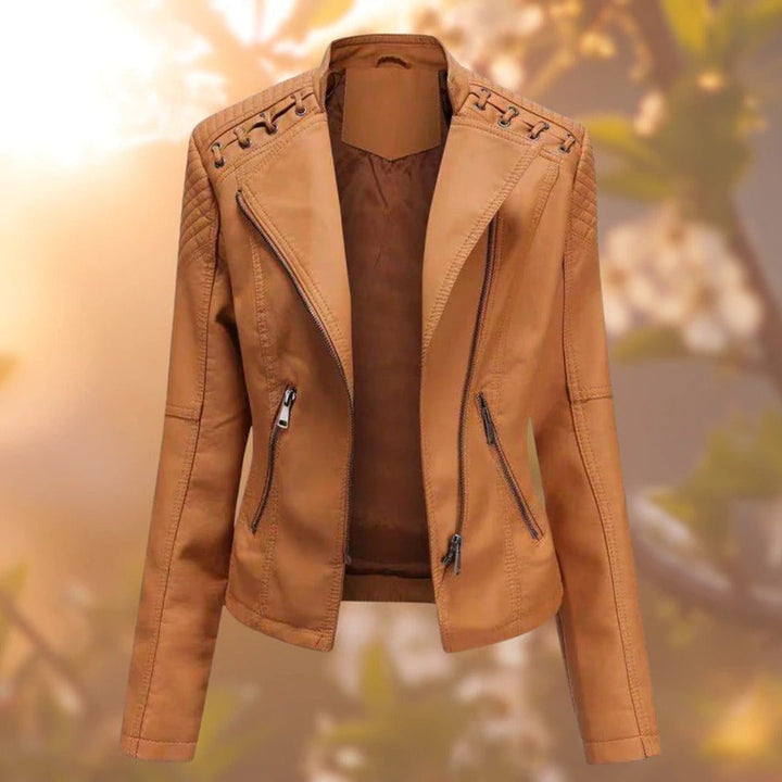 Claudette | Blouson style motard à laçages