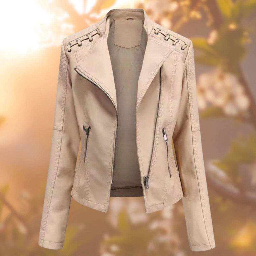 Claudette | Blouson style motard à laçages