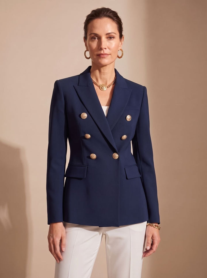 Cléo | Blazer croisé à boutons dorés