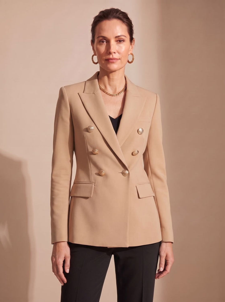 Cléo | Blazer croisé à boutons dorés