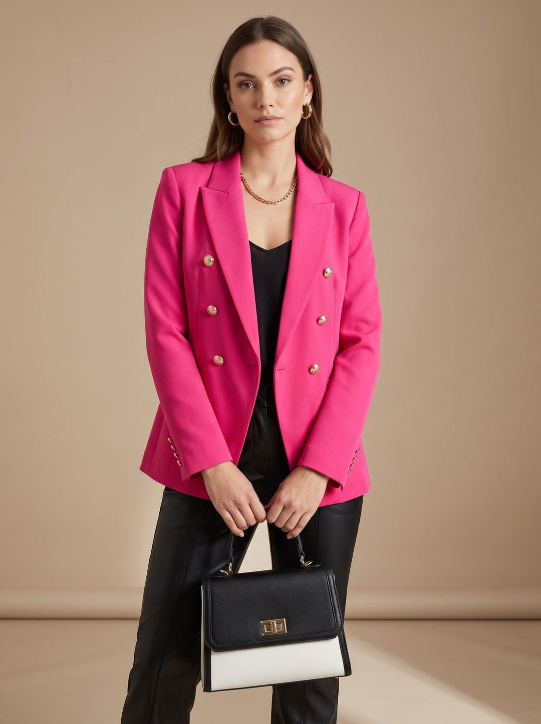 Cléo | Blazer croisé à boutons dorés